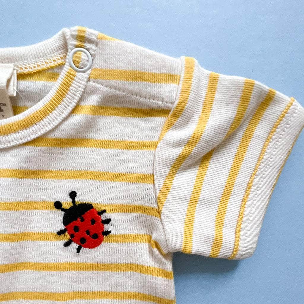 Ladybug Embroidered Organic Cotton Baby Bodysuit - {{variant_option_1}}