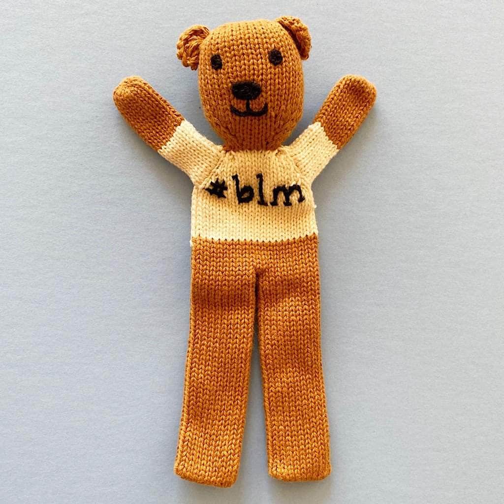Organic Baby Toy - Bear Soother with "#BLM" 7.5" - {{variant_option_1}}