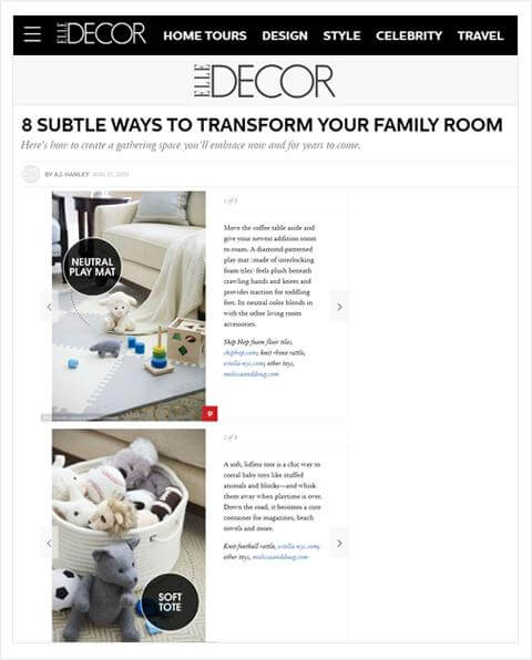 Luxury Baby toy feature in Decor Website