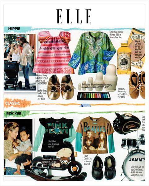 Baby shoes from Estella in Elle Magazine