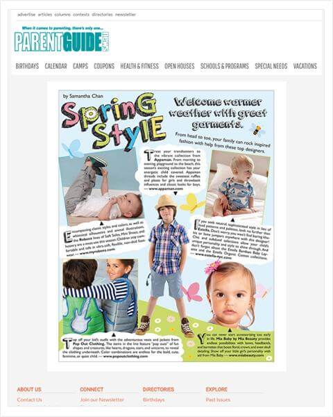 organic baby toy feature in Parent Guide website.